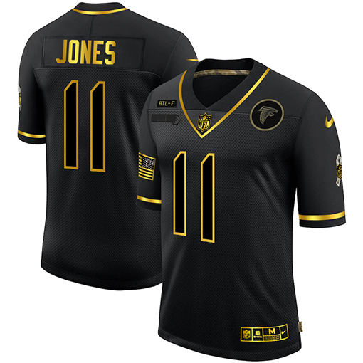 Atlanta Falcons #11 Julio Jones Men Nike 2020 Salute To Service Golden Limited NFL black Jerseys->los angeles rams->NFL Jersey